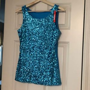 New Blue sequin tank size L